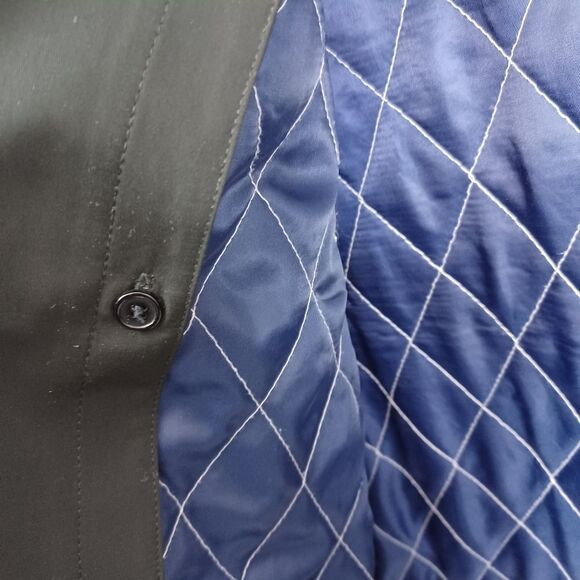 Bachrach Mens Trench Coat Black Collared - Picture 9 of 14